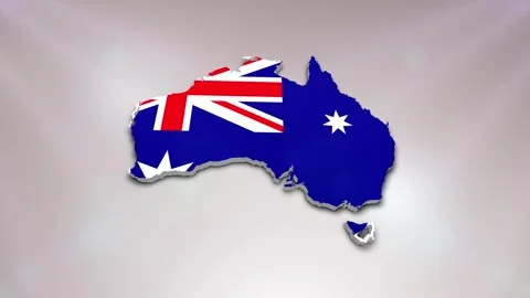 Australia Flag on Map Stock Footage 277945748
