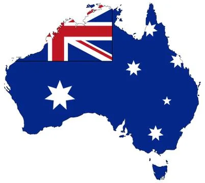 Australia Flag In Map Stock Illustration