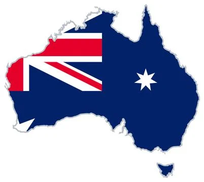 Australia flag map Stock Illustration
