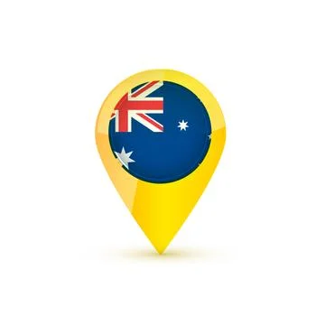 Australia Flag Map Pin Icon - Search and Navigation Illustrazione stock