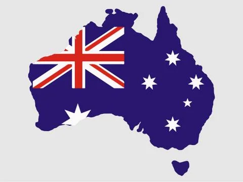 Australia flag map Vector illustration Ilustración de archivo