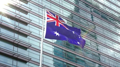 Australia Flag new style Stock Footage 339290880