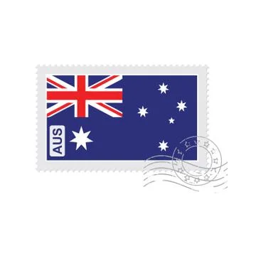 Australia flag old postage stamp Stock Illustration
