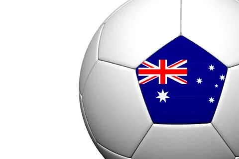 Australia flag pattern 3d rendering of a soccer ball イラスト素材