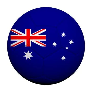 Australia flag pattern 3d rendering of a soccer ball Stock Illustration