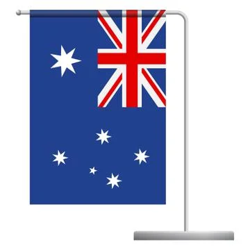 Australia flag on pole icon Stock Illustration