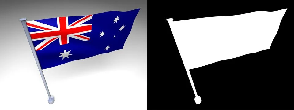 Australia flag on a pole Illustrazione stock