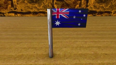 Australia Flag Post - Upwards Shot Stock Footage 270537548