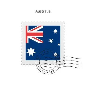 Australia Flag Postage Stamp Stock Illustration