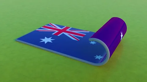 Australia Flag - Rolling Animation Stock Footage 254936235
