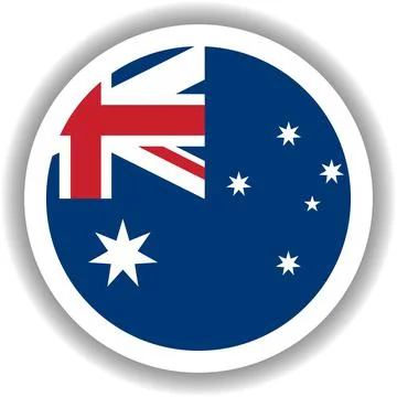 Australia flag round shape Illustrazione stock