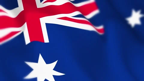 Australia Flag Seamless Loop 4k 60fps on Sky Background Stock Footage 340342037