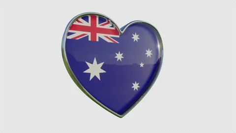 Australia Flag in the Shape of 3D Heart. Stock Footage 144246581