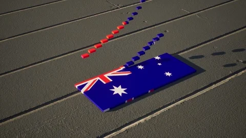 Australia Flag - Slow Motion Stock Footage 318672270