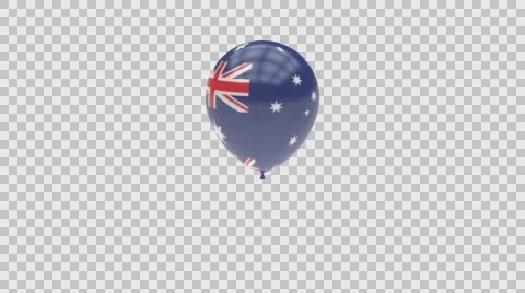 Australia flag textured balloon rotating Alpha Video stock 61382252