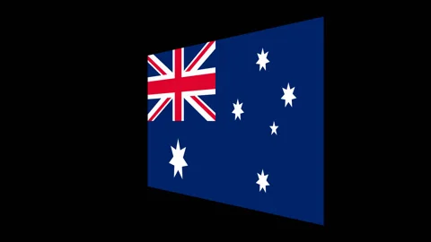 Australia flag turning horizontally Stock Footage 91019340