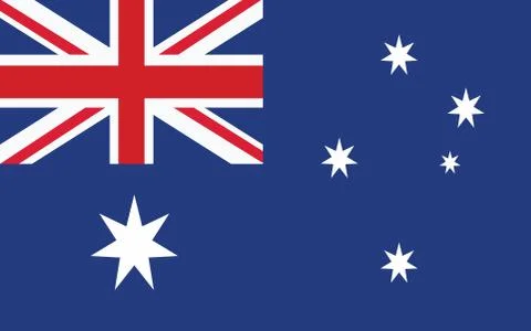 Australia flag vector graphic. Rectangle Australian flag illustration. Austra 스톡 일러스트