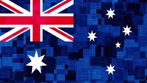 Australia flag wallpaper technology background Stock Illustration