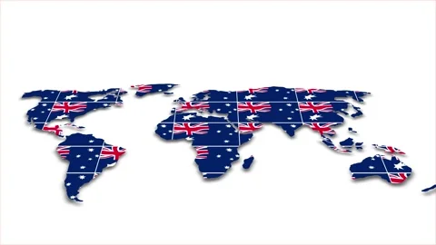Australia flag wave 3d earth map animation white background Stock Footage 264287512