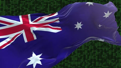 Australia flag - Waving flag on matrix binary code background Stock Footage 321420837