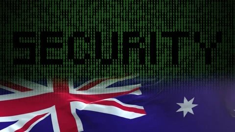 Australia flag - Waving flag on matrix binary code background Stock Footage 321422101