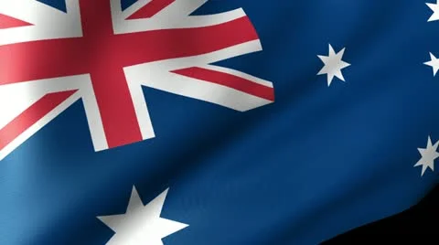 Australia Flag Waving Stock Footage 12205023