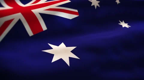 Australia flag waving Stock Footage 55494644
