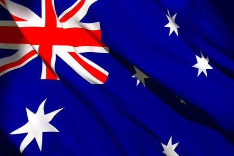 Australia flag waving Stock Illustration