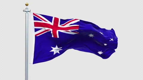 Australia flag waving looping with transparent background. Ready to use drag 스톡 동영상 309974352