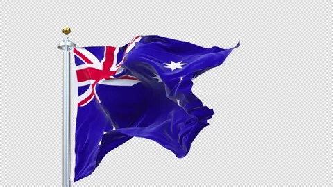 Australia flag waving looping with transparent background. Ready to use drag 스톡 동영상 309974355