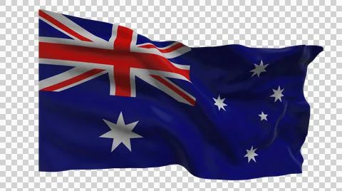 Australia (flag waving PNG) Stock Illustration