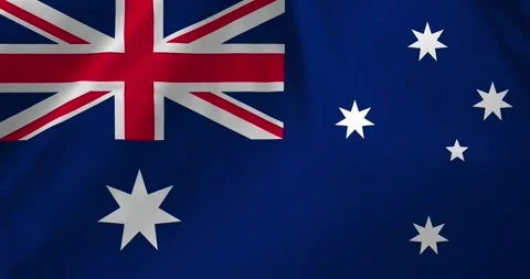 Australia flag waving with the wind background loop video animation Vídeos de archivo 327171626