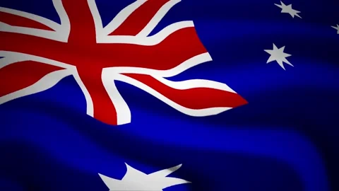 Australia Flag waving in wind Video stock 158493298