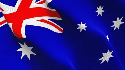 Australia flag waving on wind. Stock Illustration