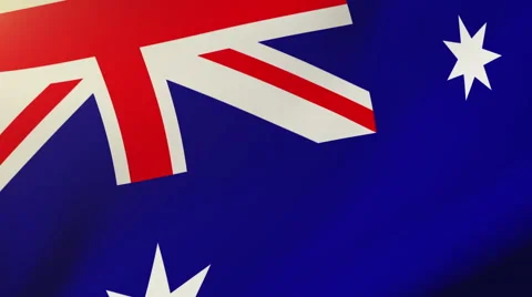 Australia flag waving in the wind. Looping sun rises style.  Animation loop Stock Footage 47589002
