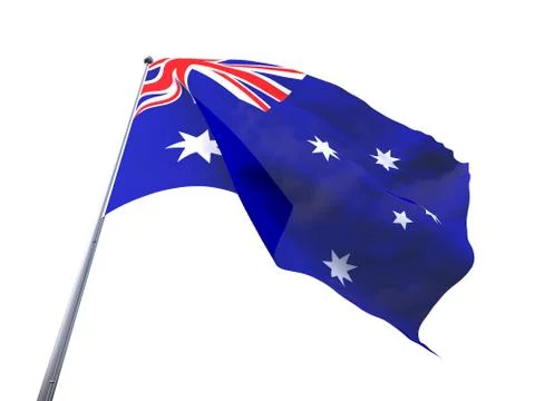 Australia flying flag isolate on white background. Stock Illustration
