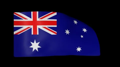 Australia Full Flag plus Alpha Channel Video stock 87221756