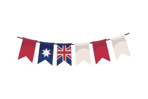 Australia garland flags Stock Illustration
