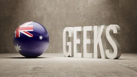 Australia. Geeks  Concept. Stock Illustration