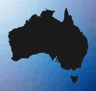 Australia geometric map. Stencil shape of Australia in low poly style. Mode.. Stock Illustration