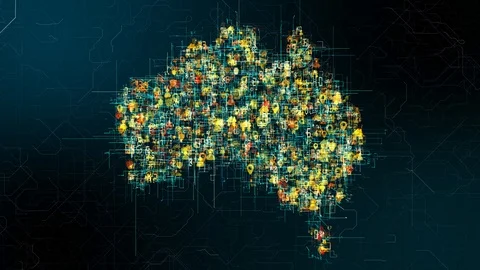 Australia global business cloud computing service of big data technology Video stock 108755687