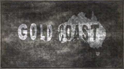 Australia Gold Coast Typography Map Stock Illustration
