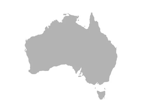 Australia gray map isolated on white background Stock Illustration