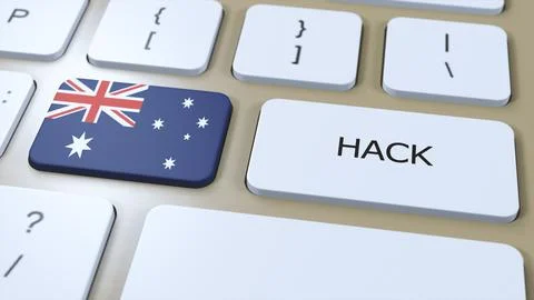 Australia Hack of Country or Hacker Attack 3D Illustration. Country National Stock Illustration