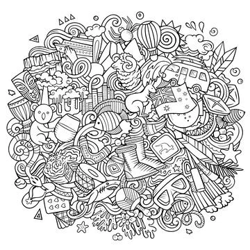 Australia hand drawn cartoon doodle illustration. Stock Illustration