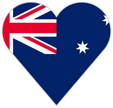 Australia heart-shaped flag Stock Illustration