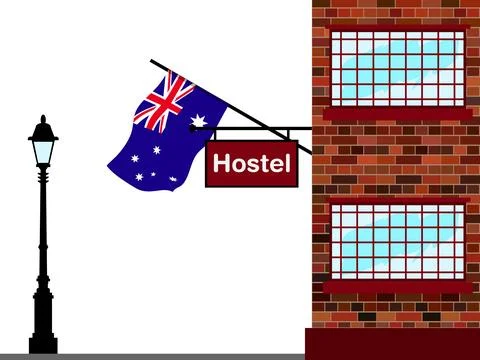 Australia Hostels Vector Illustration Stock Illustration
