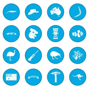 Australia icon blue Illustrazione stock