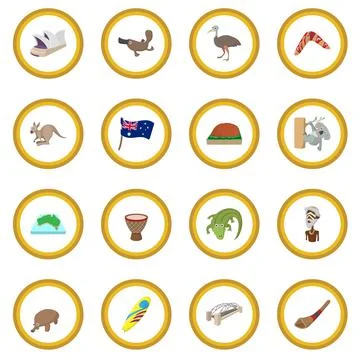Australia icon circle Stock Illustration