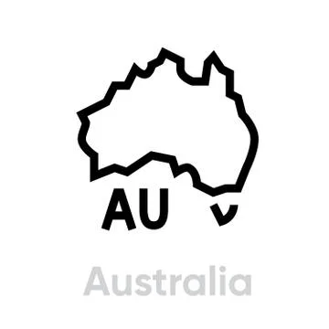 Australia icon Map with Tasmania vector icon. Editable line illustration Stock Illustration